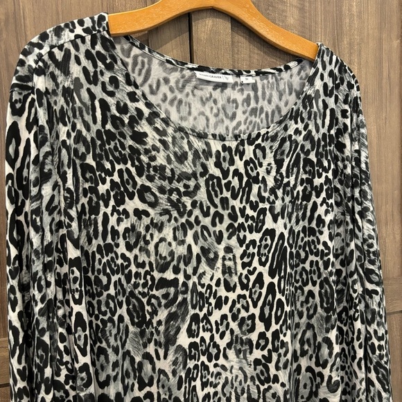 Susan Graver 3X Top liquid knit animal print black white - Picture 4 of 10